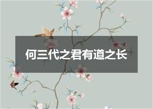 何三代之君有道之长