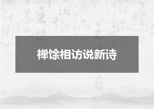 禅馀相访说新诗
