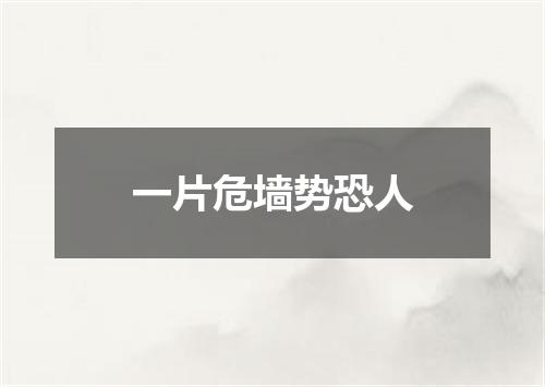 一片危墙势恐人
