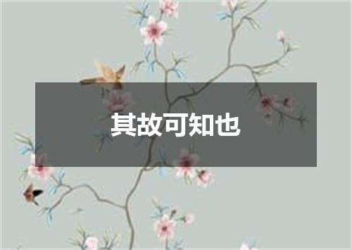 其故可知也