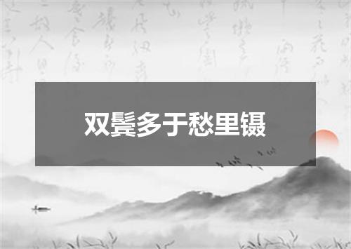 双鬓多于愁里镊