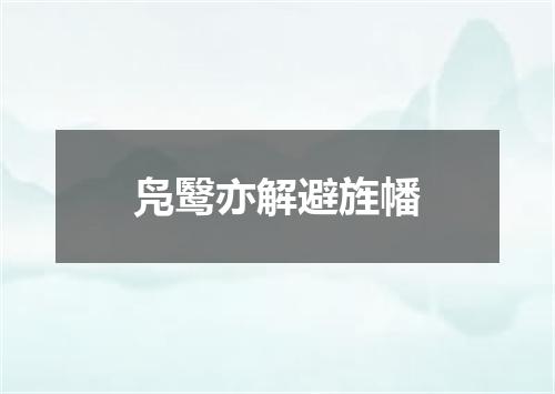 凫鹥亦解避旌幡