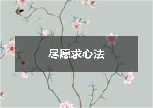 尽愿求心法