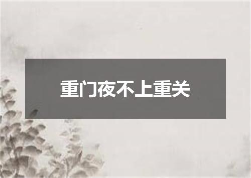 重门夜不上重关