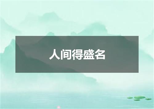 人间得盛名