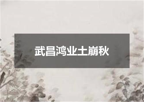 武昌鸿业土崩秋