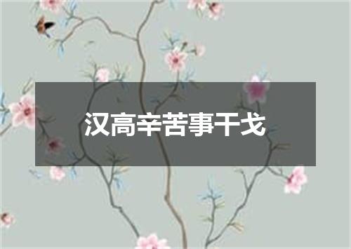 汉高辛苦事干戈