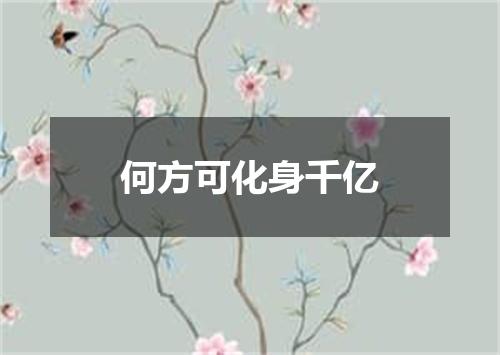 何方可化身千亿
