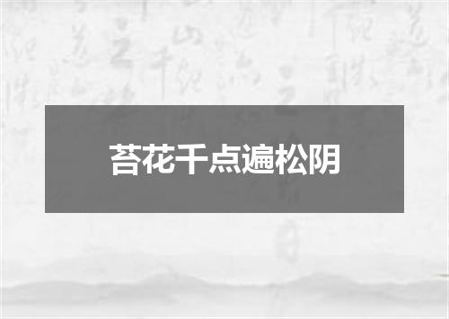苔花千点遍松阴