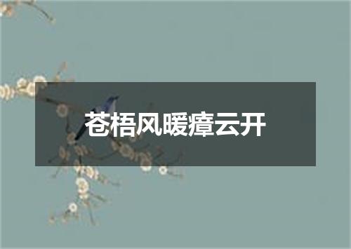 苍梧风暖瘴云开