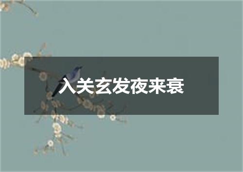 入关玄发夜来衰