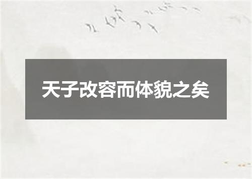 天子改容而体貌之矣