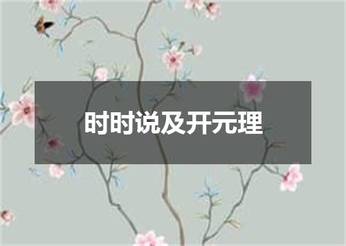 时时说及开元理