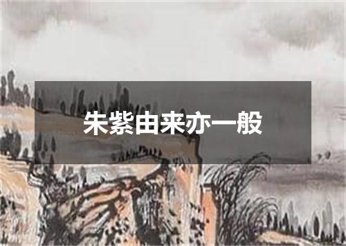 朱紫由来亦一般
