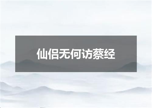 仙侣无何访蔡经