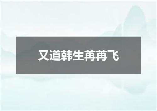 又道韩生苒苒飞