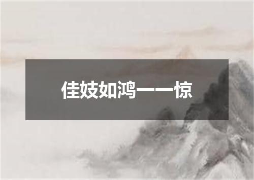 佳妓如鸿一一惊