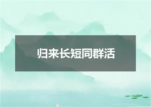 归来长短同群活
