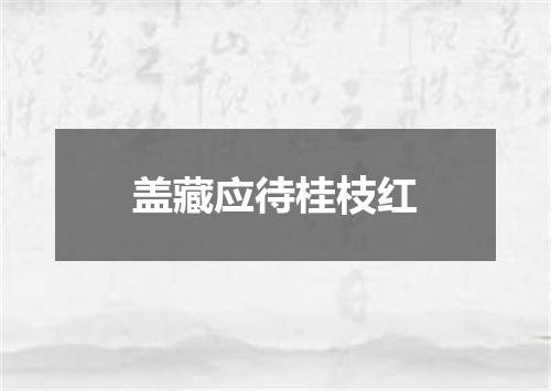 盖藏应待桂枝红
