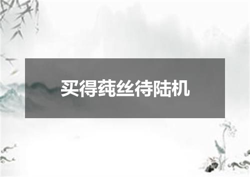 买得莼丝待陆机