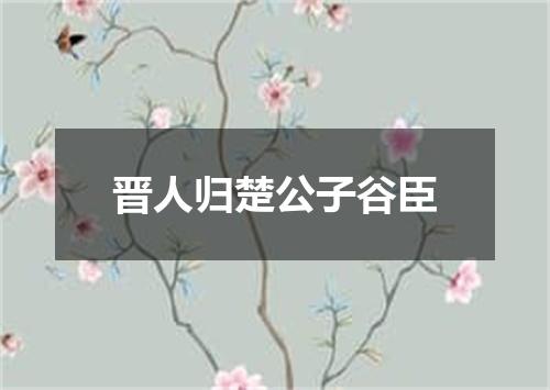 晋人归楚公子谷臣