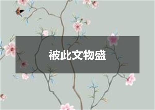 被此文物盛