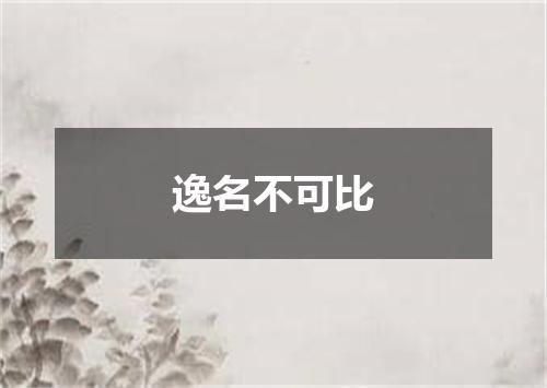 逸名不可比