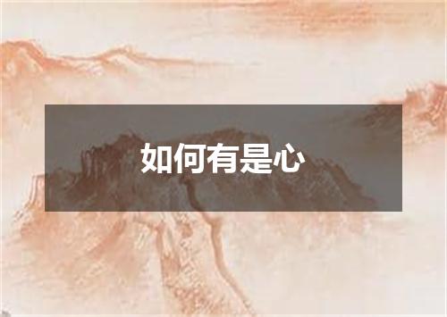 如何有是心