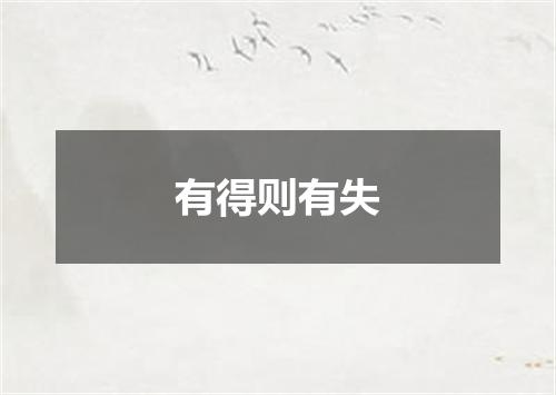有得则有失