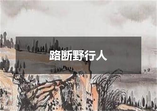 路断野行人