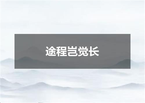 途程岂觉长