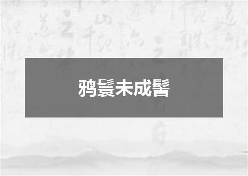 鸦鬟未成髻
