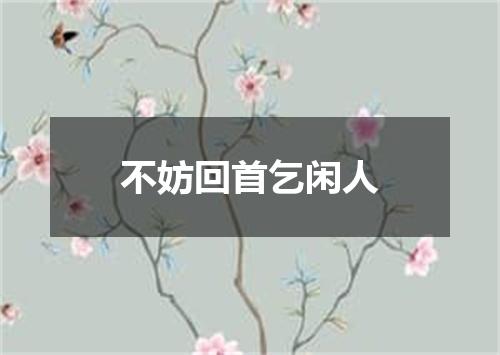 不妨回首乞闲人