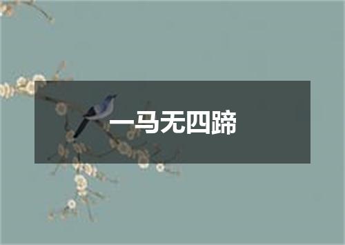 一马无四蹄