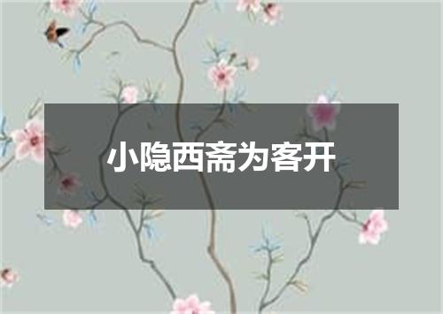 小隐西斋为客开