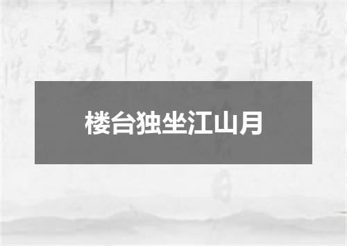 楼台独坐江山月