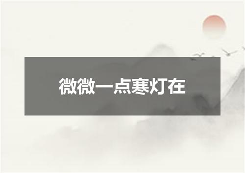 微微一点寒灯在