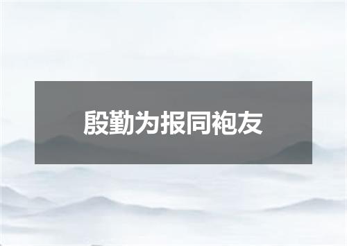 殷勤为报同袍友