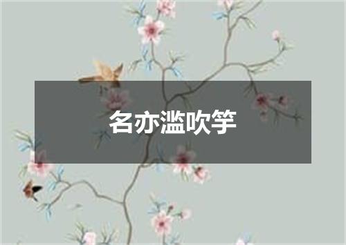 名亦滥吹竽