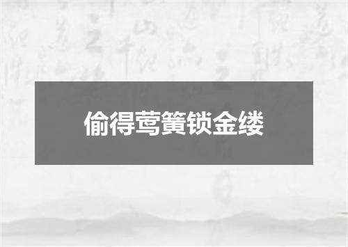 偷得莺簧锁金缕