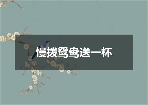 慢拨鸳鸯送一杯