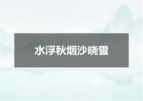 水浮秋烟沙晓雪