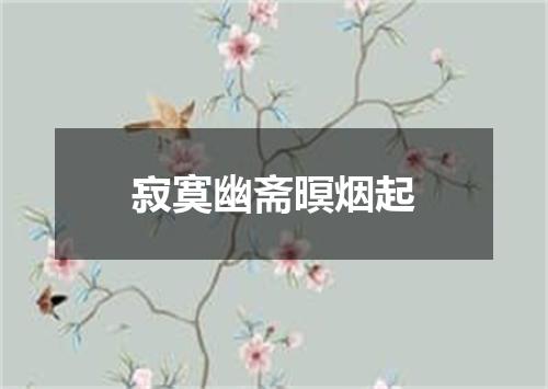 寂寞幽斋暝烟起