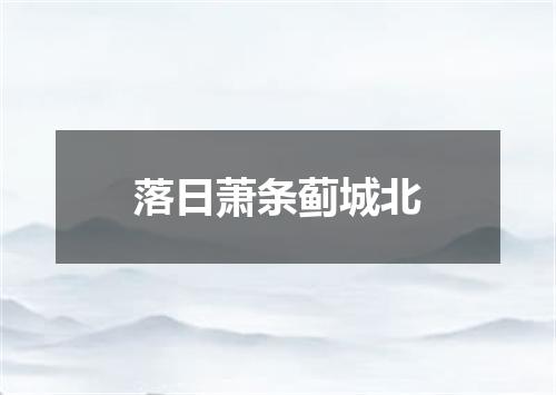 落日萧条蓟城北