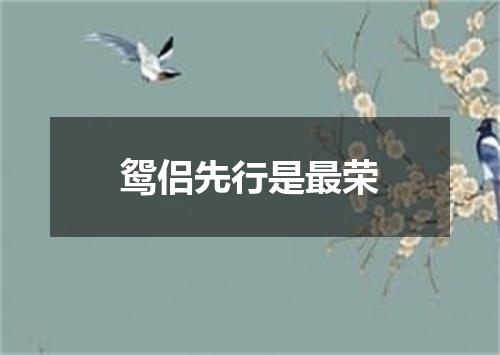 鸳侣先行是最荣