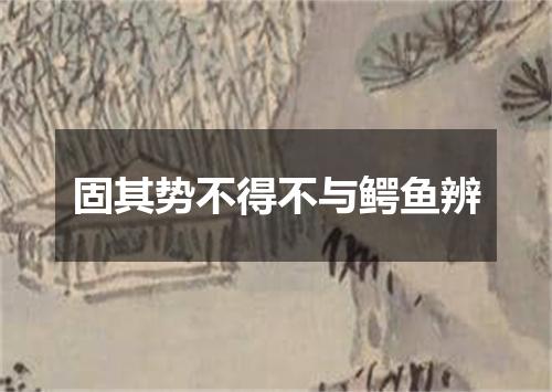 固其势不得不与鳄鱼辨