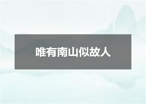 唯有南山似故人