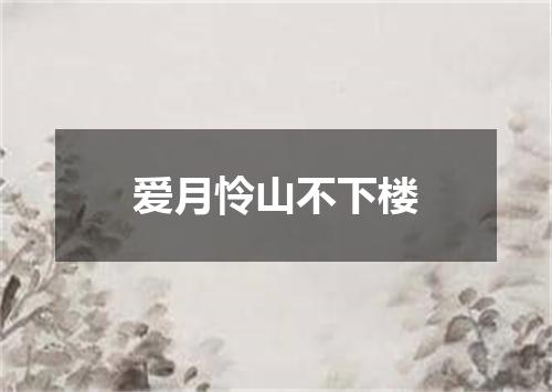 爱月怜山不下楼
