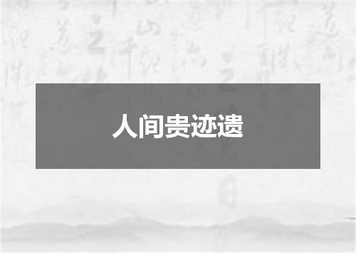 人间贵迹遗