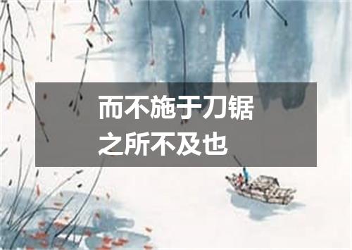 而不施于刀锯之所不及也